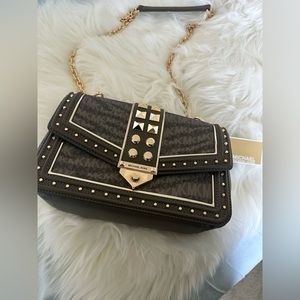 Michael Kors Soho Large Animal Print Logo Shoulder Bag